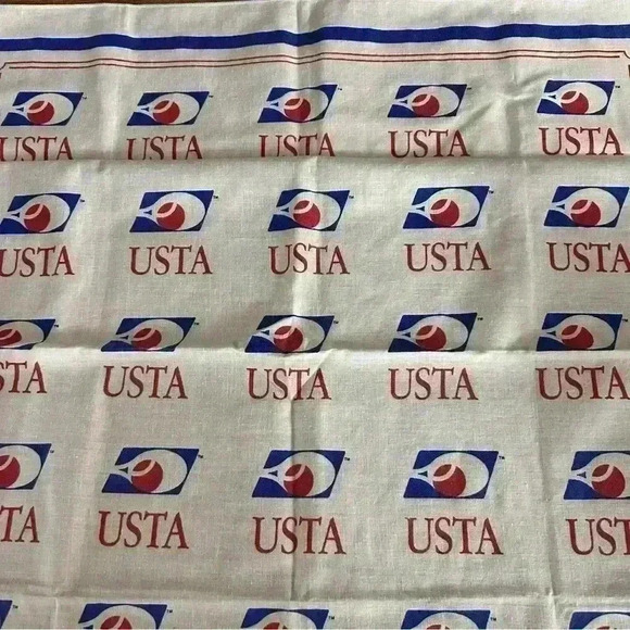 Vintage USTA United States Tennis Association Cotton Scarf - Picture 3 of 4